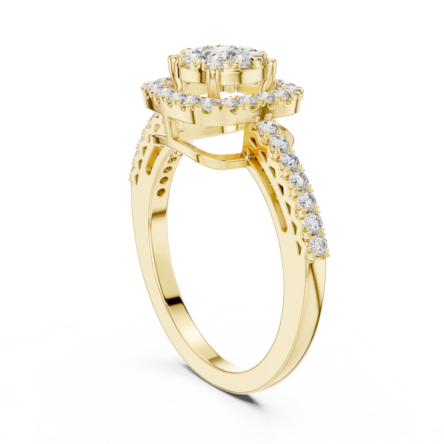 Round Halo Lab Grown Diamond Ring
