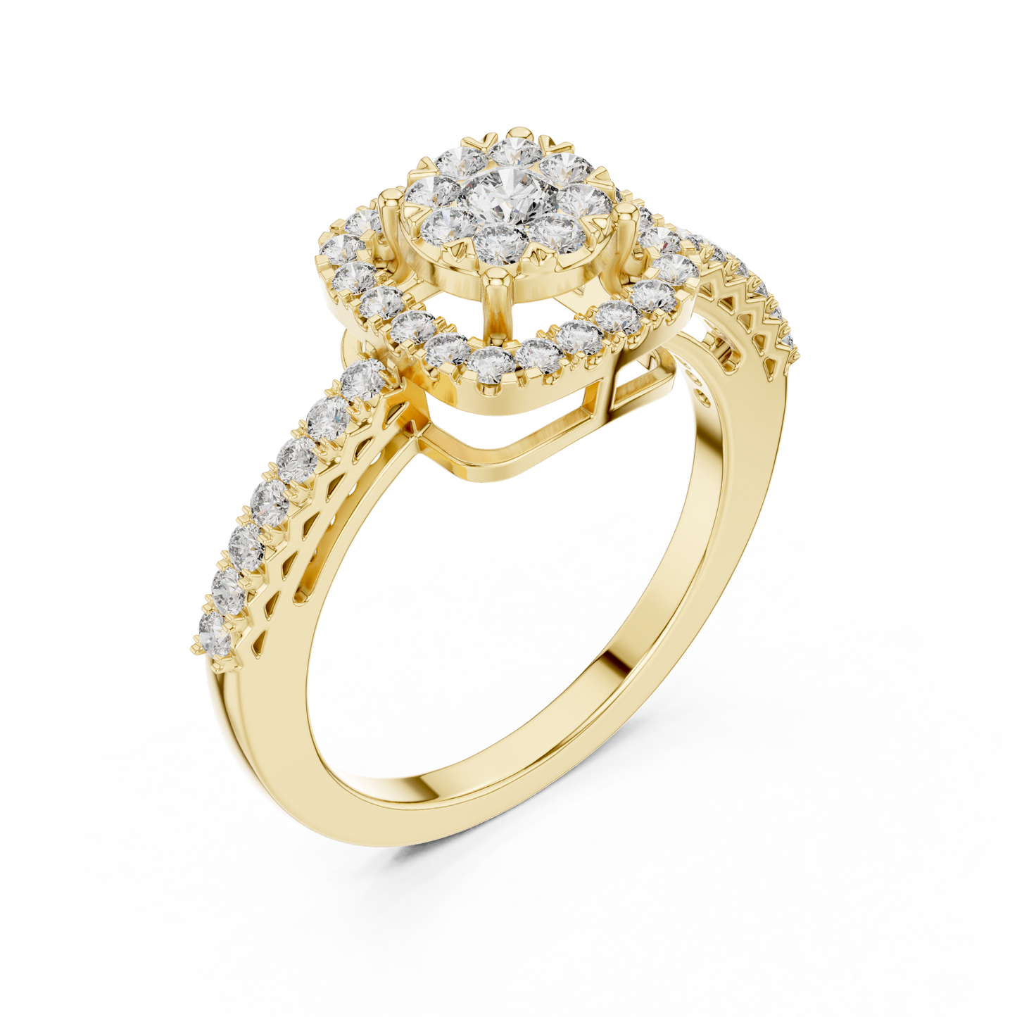 Round Halo Lab Grown Diamond Ring
