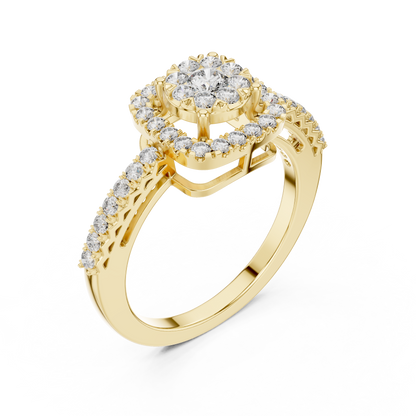 Round Halo Lab Grown Diamond Ring