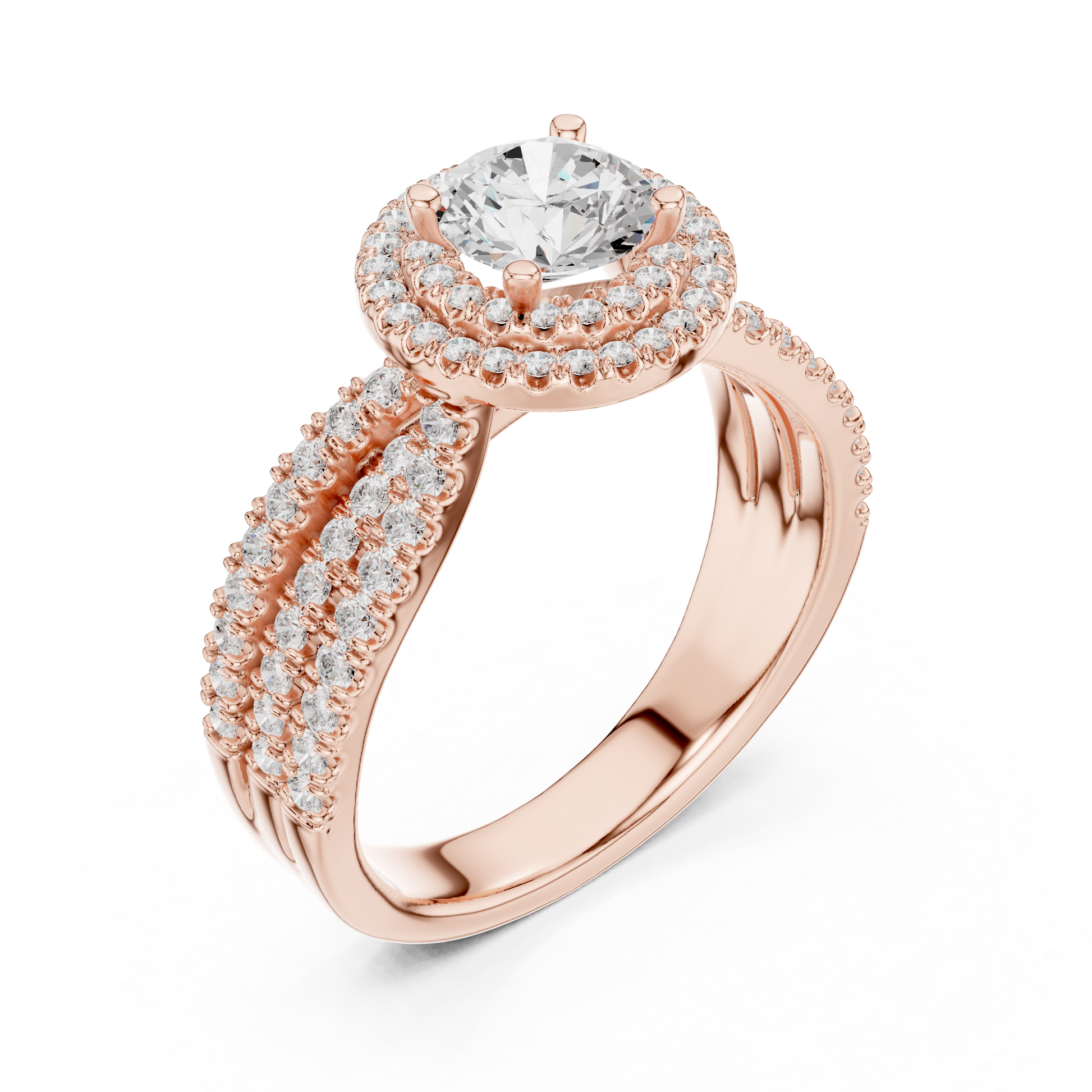 Mixed Shape Lab Grown Diamond Halo Ring