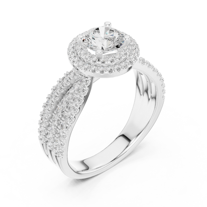 Mixed Shape Lab Grown Diamond Halo Ring
