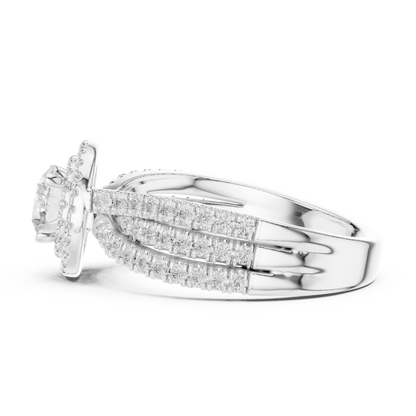 Mixed Shape Lab Grown Diamond Halo Ring