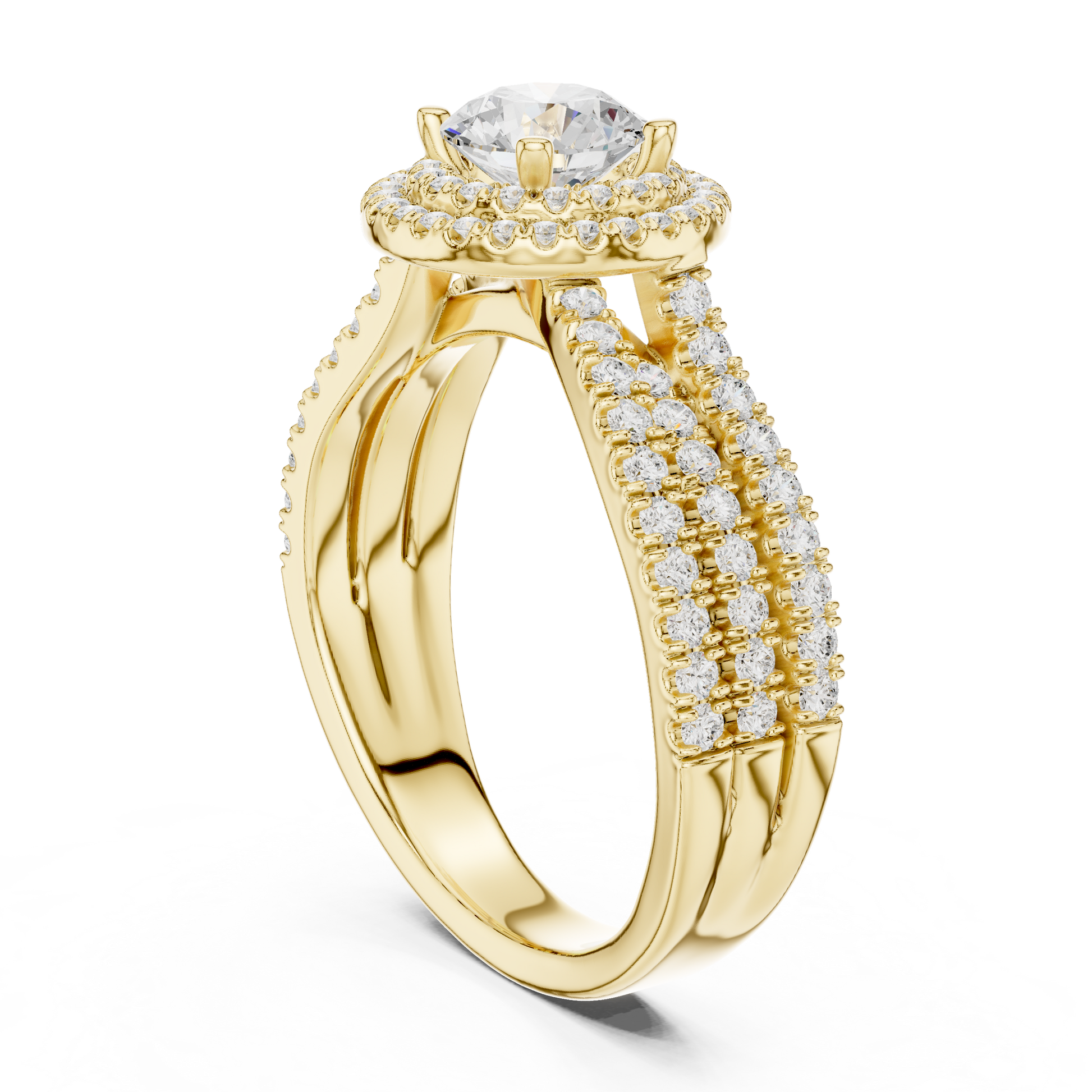 Mixed Shape Lab Grown Diamond Halo Ring