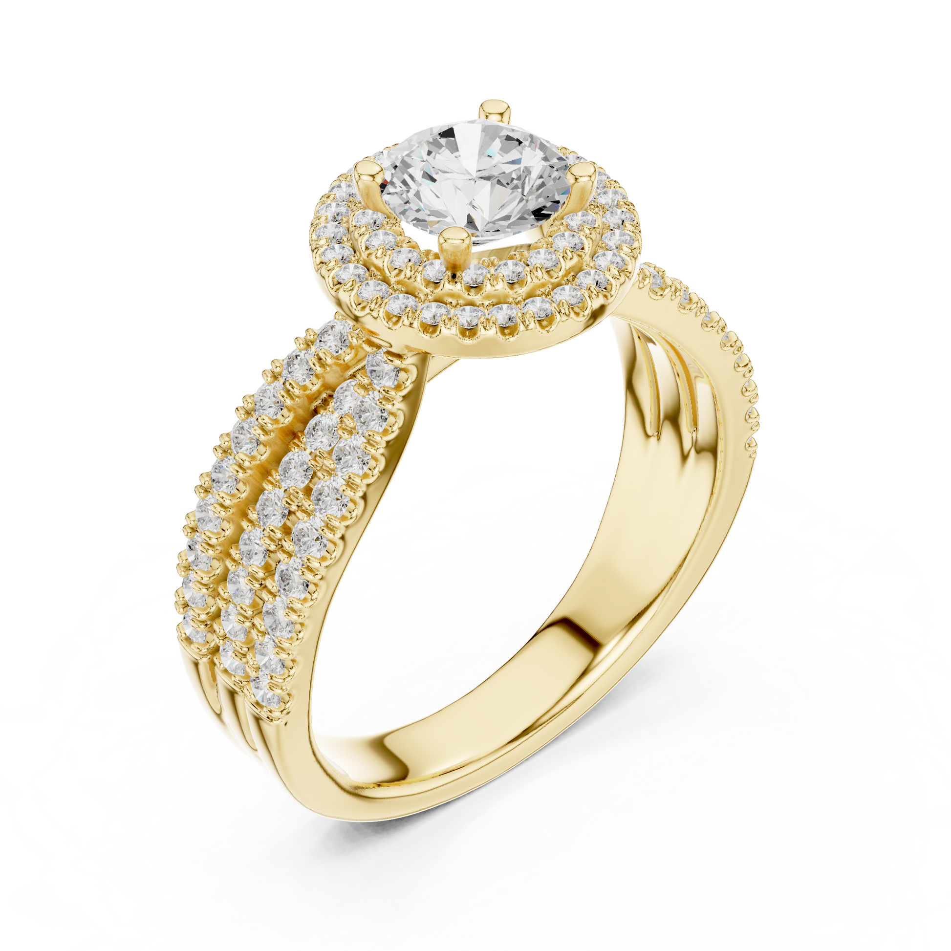 Mixed Shape Lab Grown Diamond Halo Ring