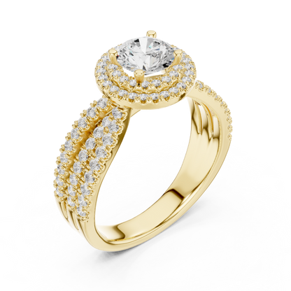 Mixed Shape Lab Grown Diamond Halo Ring