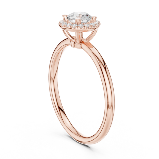 Round Halo Lab Grown Diamond Ring