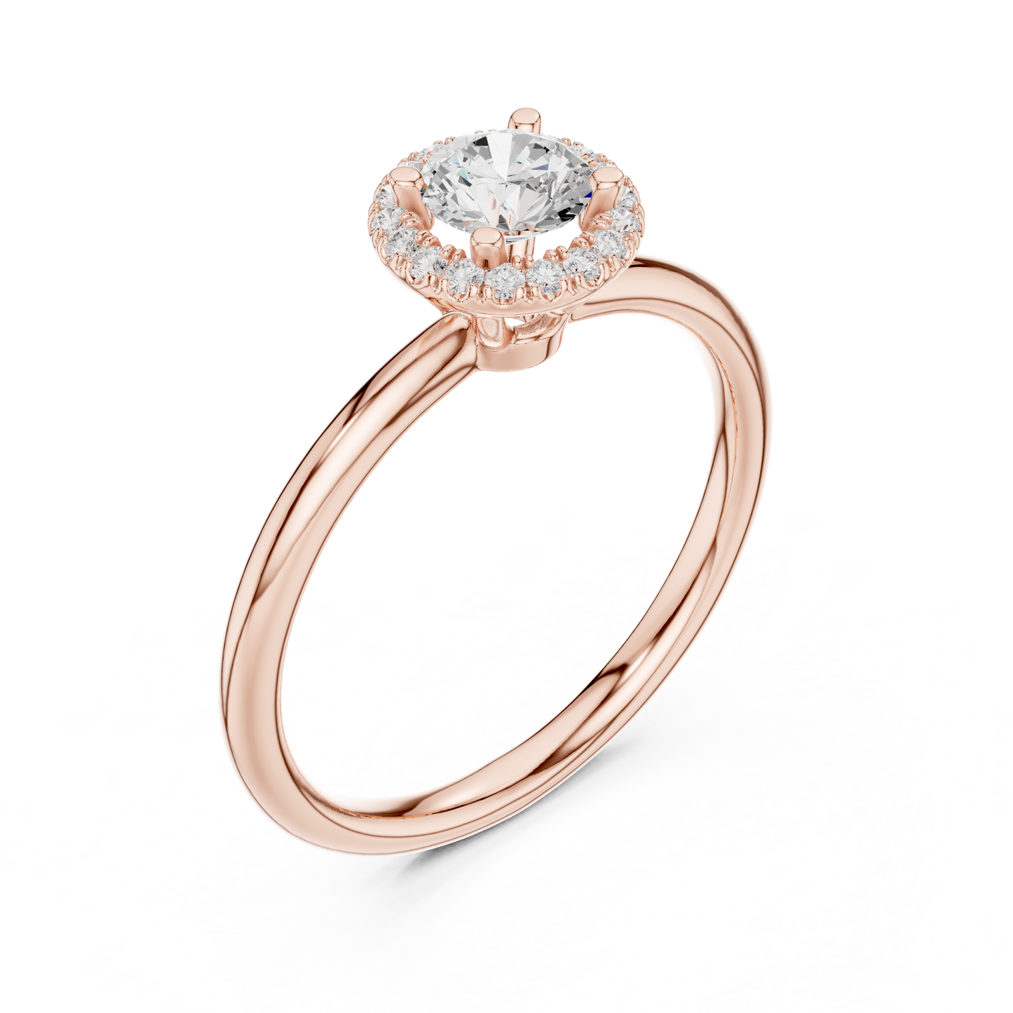 Round Halo Lab Grown Diamond Ring