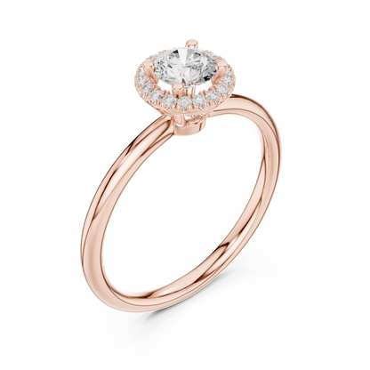 Round Halo Lab Grown Diamond Ring