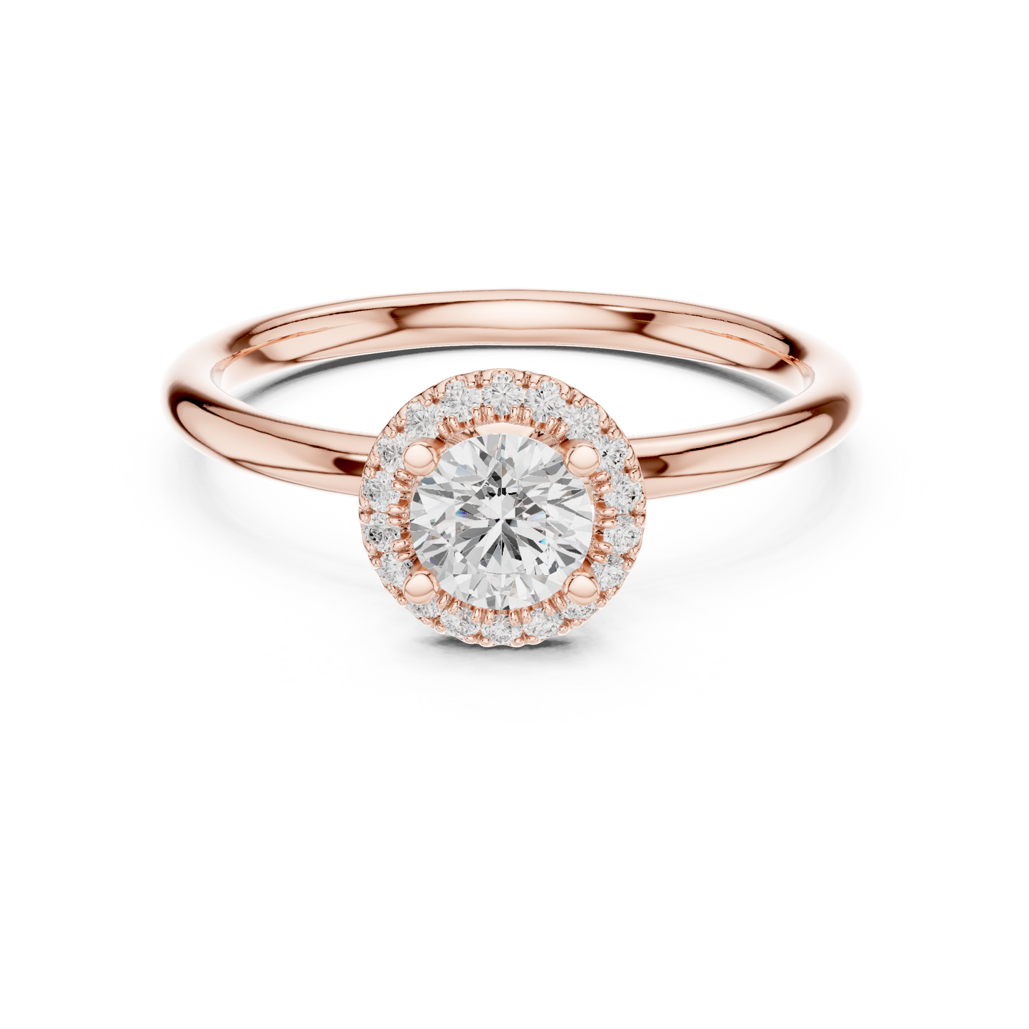 Round Halo Lab Grown Diamond Ring