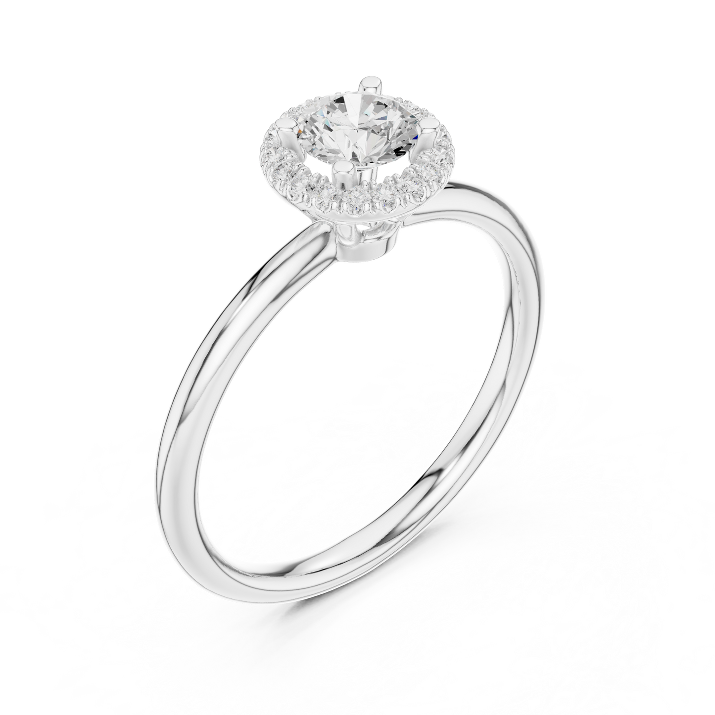 Round Halo Lab Grown Diamond Ring