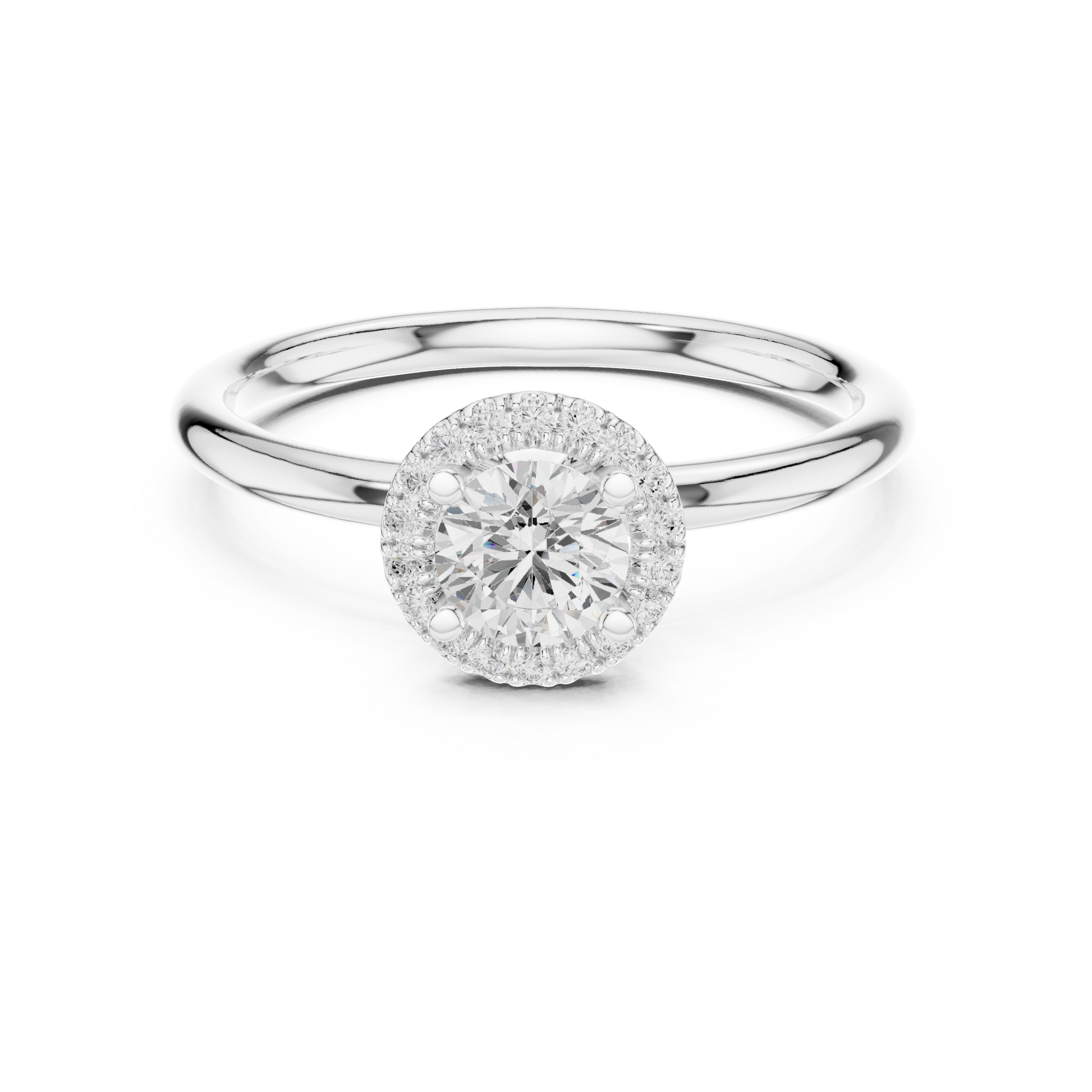 Round Halo Lab Grown Diamond Ring