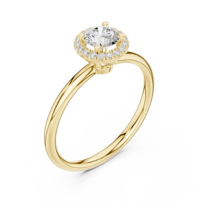 Round Halo Lab Grown Diamond Ring