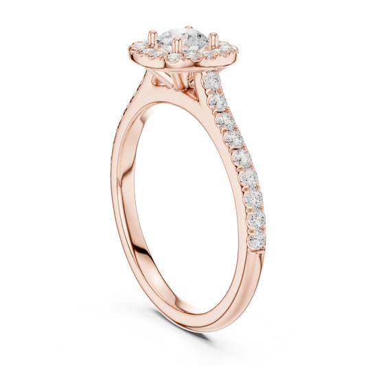 Round Halo Lab Grown Diamond Ring