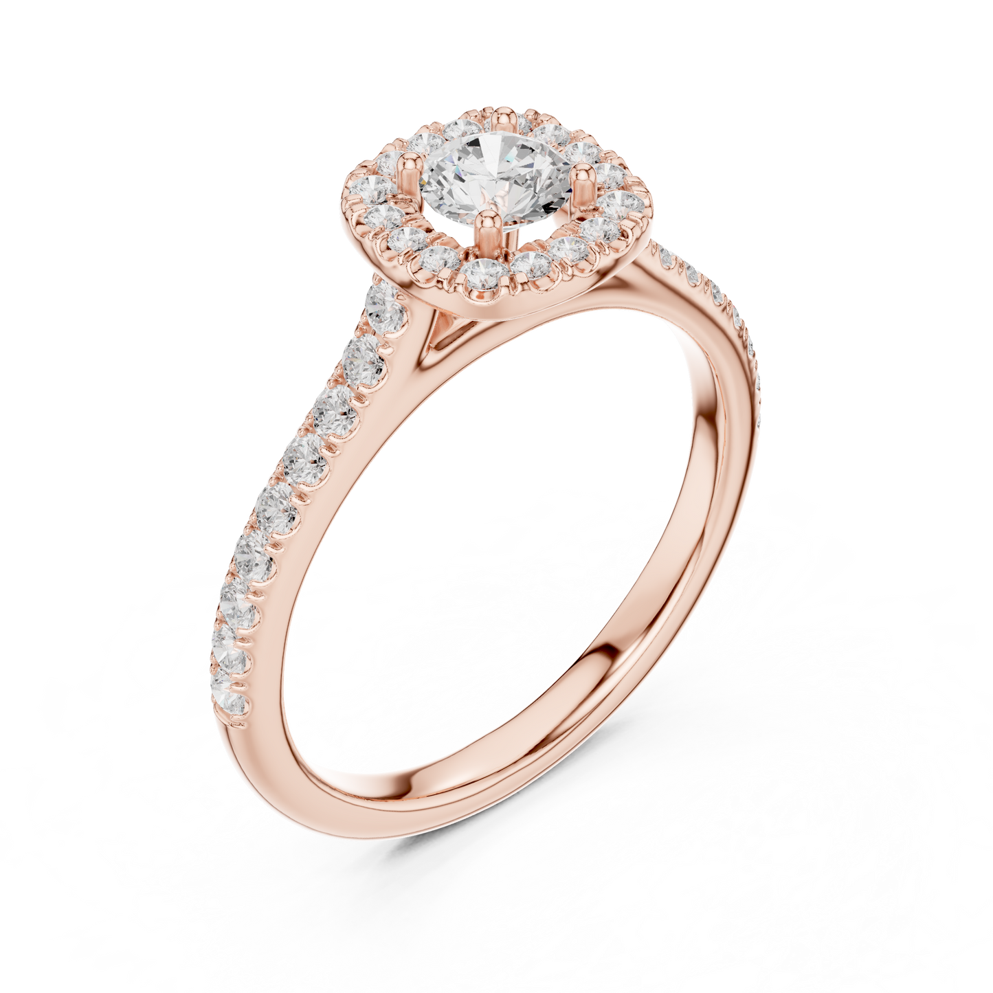 Round Halo Lab Grown Diamond Ring