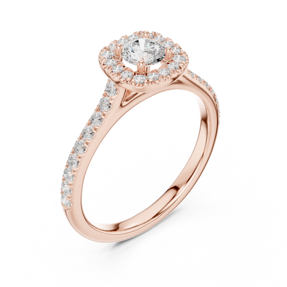 Round Halo Lab Grown Diamond Ring