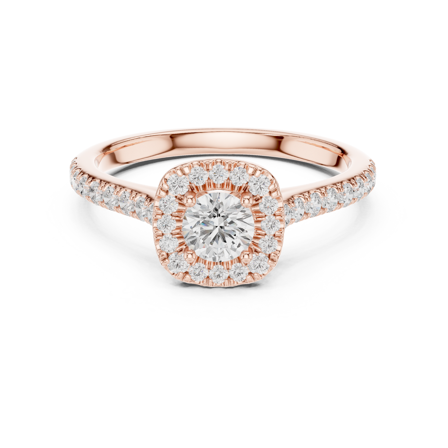 Round Halo Lab Grown Diamond Ring