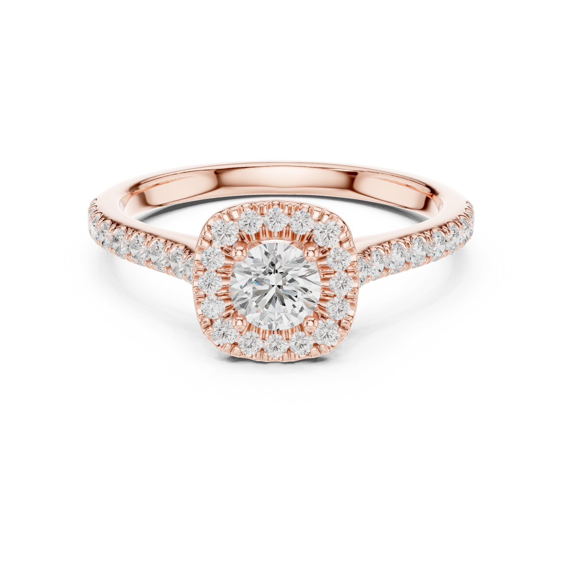 Round Halo Lab Grown Diamond Ring
