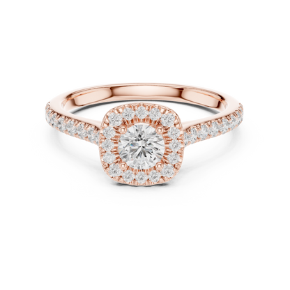 Round Halo Lab Grown Diamond Ring