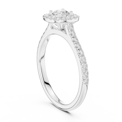 Round Halo Lab Grown Diamond Ring