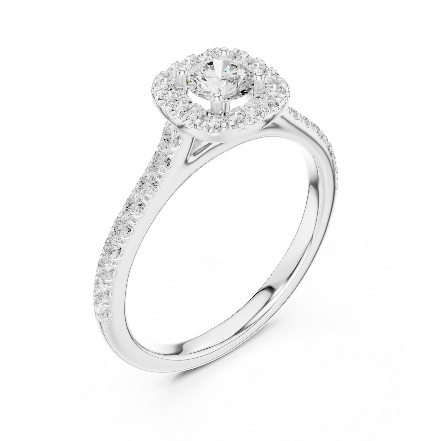 Round Halo Lab Grown Diamond Ring