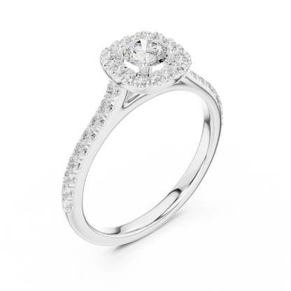 Round Halo Lab Grown Diamond Ring