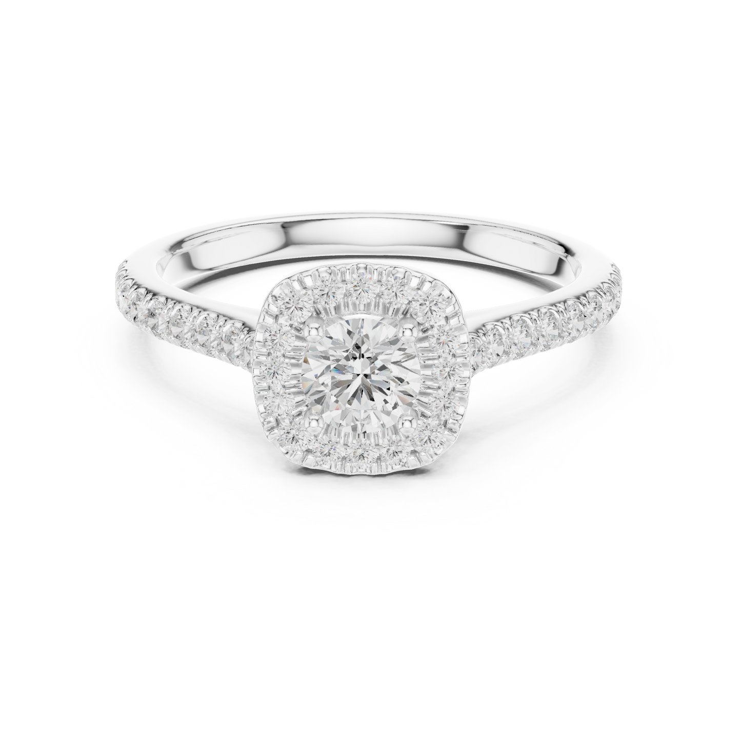 Round Halo Lab Grown Diamond Ring