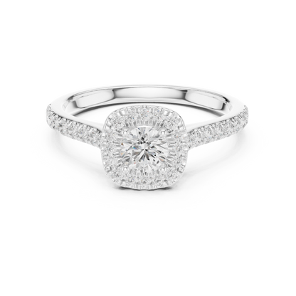 Round Halo Lab Grown Diamond Ring