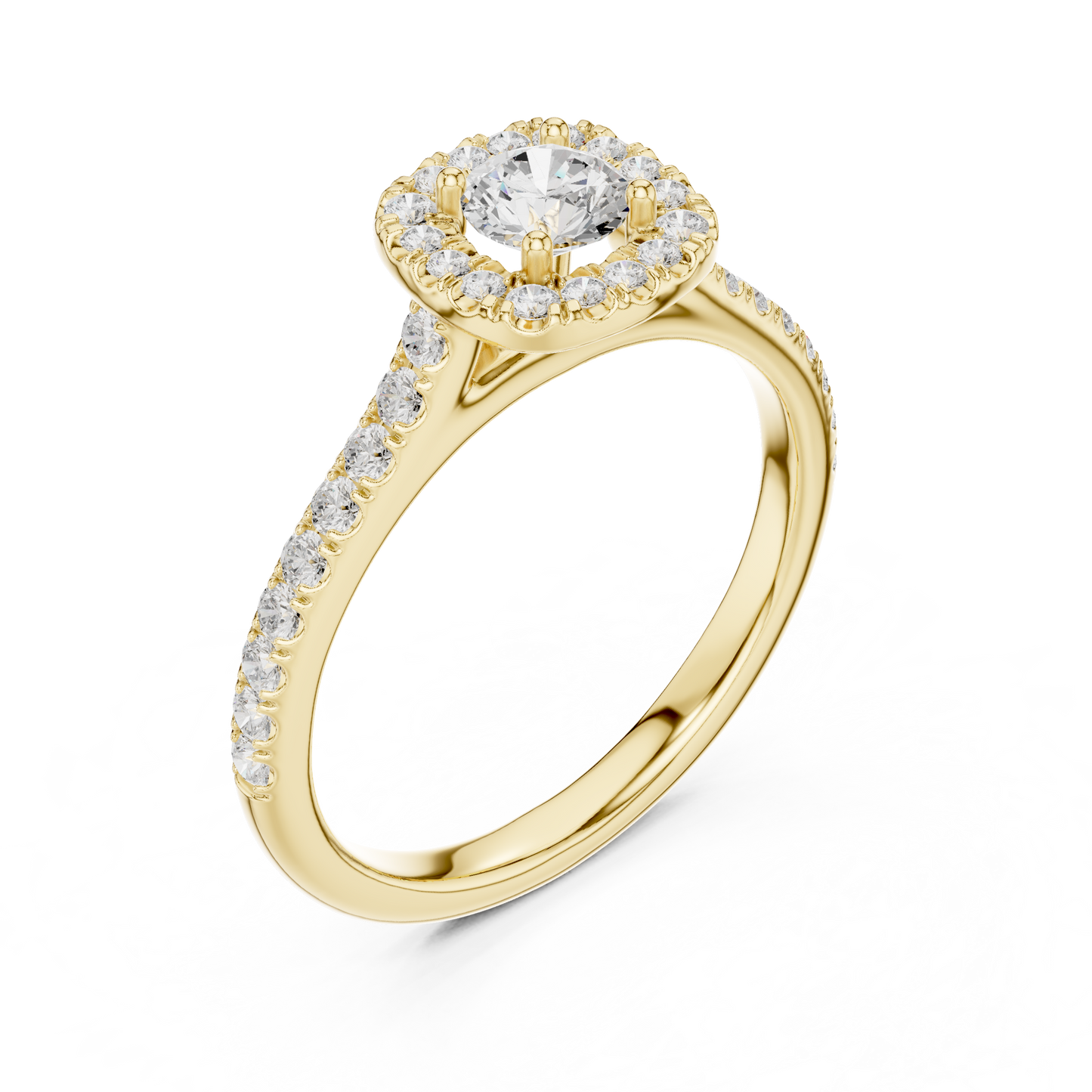 Round Halo Lab Grown Diamond Ring