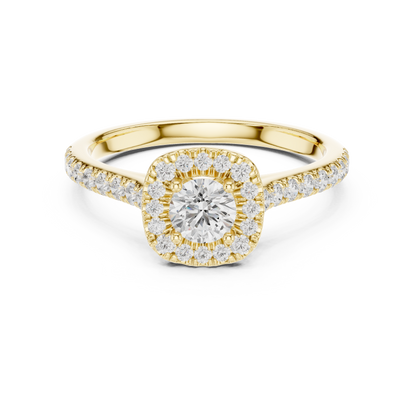 Round Halo Lab Grown Diamond Ring