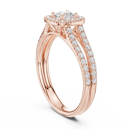 Round Halo Lab Grown Diamond Ring