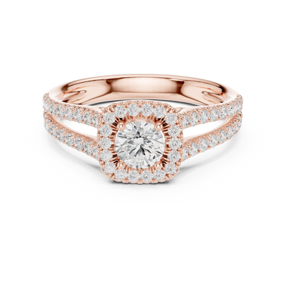 Round Halo Lab Grown Diamond Ring