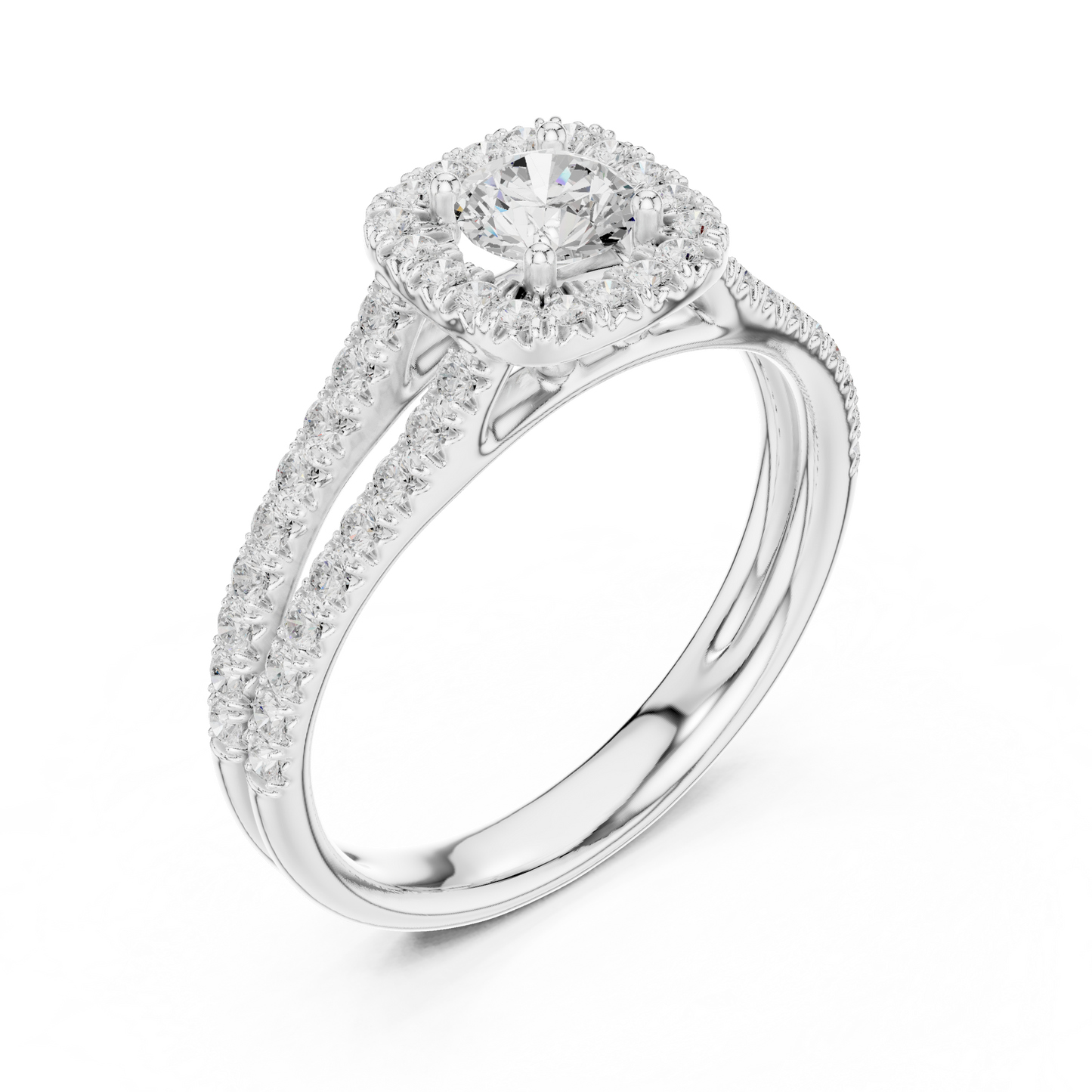 Round Halo Lab Grown Diamond Ring