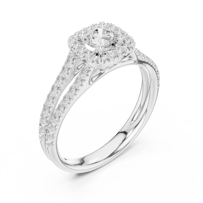 Round Halo Lab Grown Diamond Ring