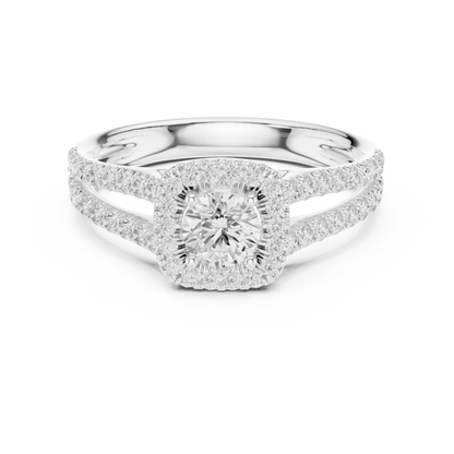 Round Halo Lab Grown Diamond Ring