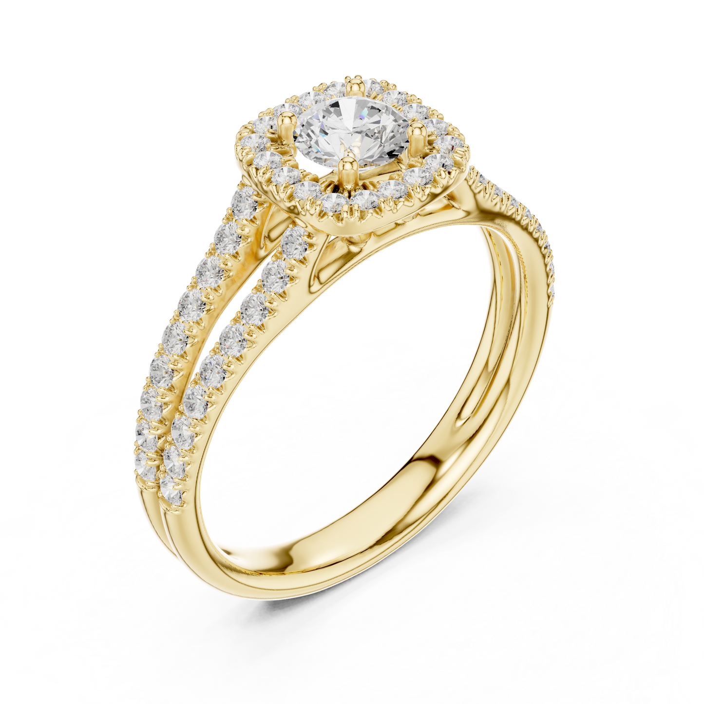 Round Halo Lab Grown Diamond Ring
