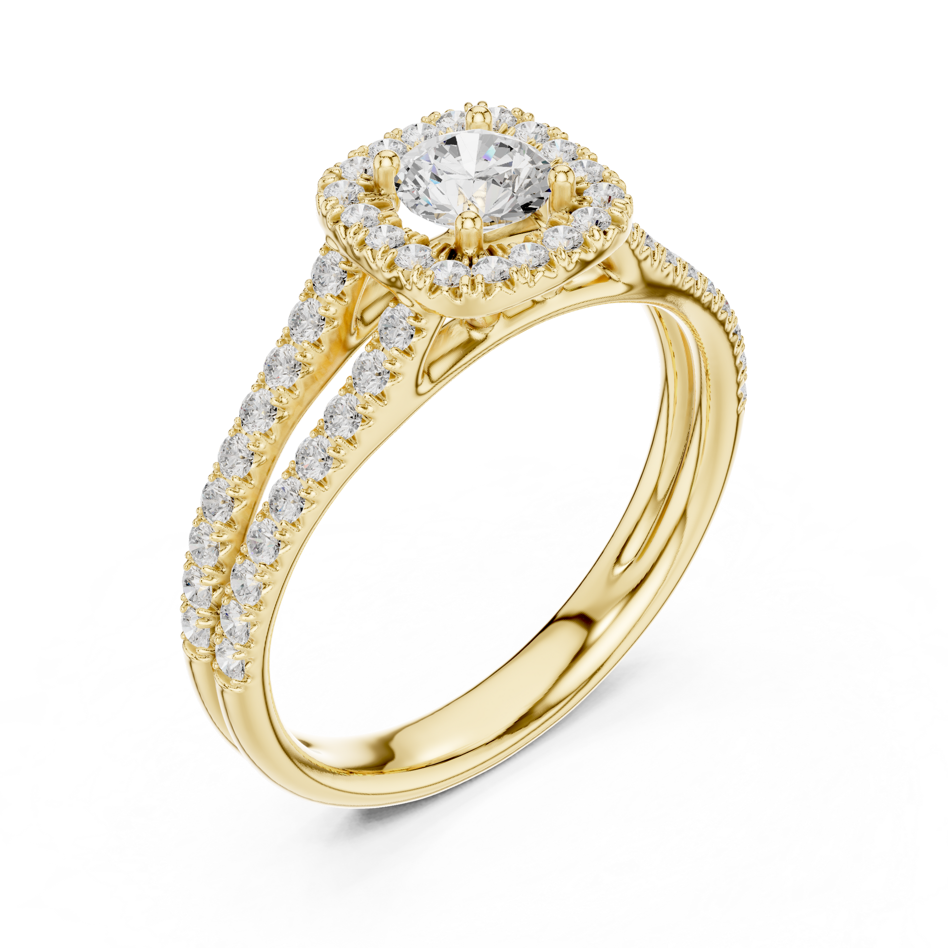 Round Halo Lab Grown Diamond Ring