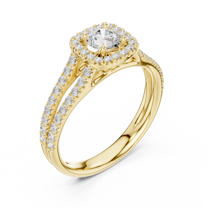 Round Halo Lab Grown Diamond Ring