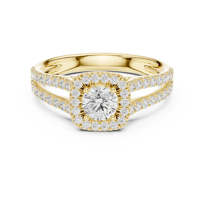 Round Halo Lab Grown Diamond Ring
