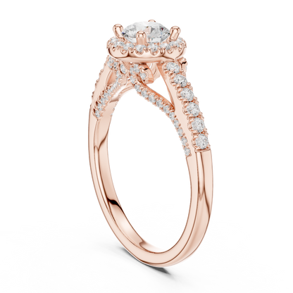 Round Halo Lab Grown Diamond Ring