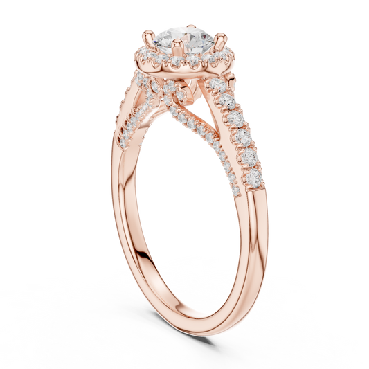 Round Halo Lab Grown Diamond Ring