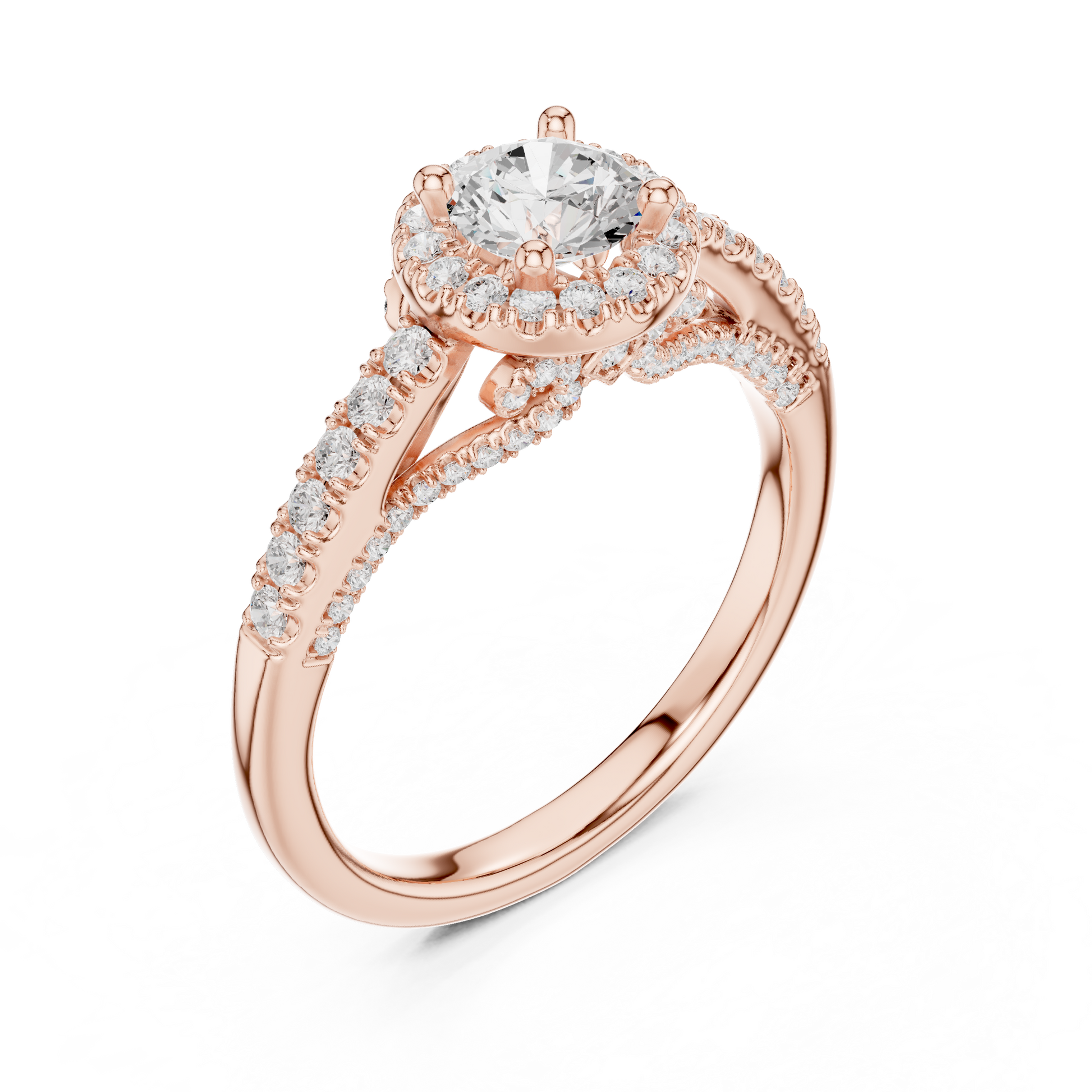 Round Halo Lab Grown Diamond Ring