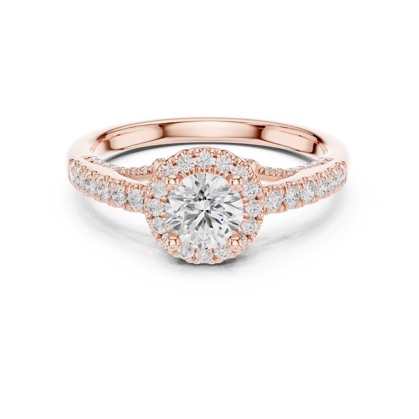 Round Halo Lab Grown Diamond Ring
