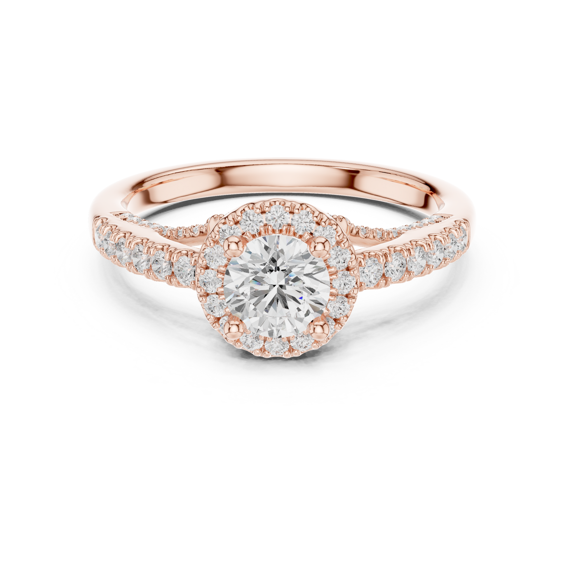 Round Halo Lab Grown Diamond Ring