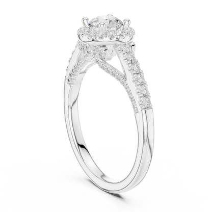 Round Halo Lab Grown Diamond Ring