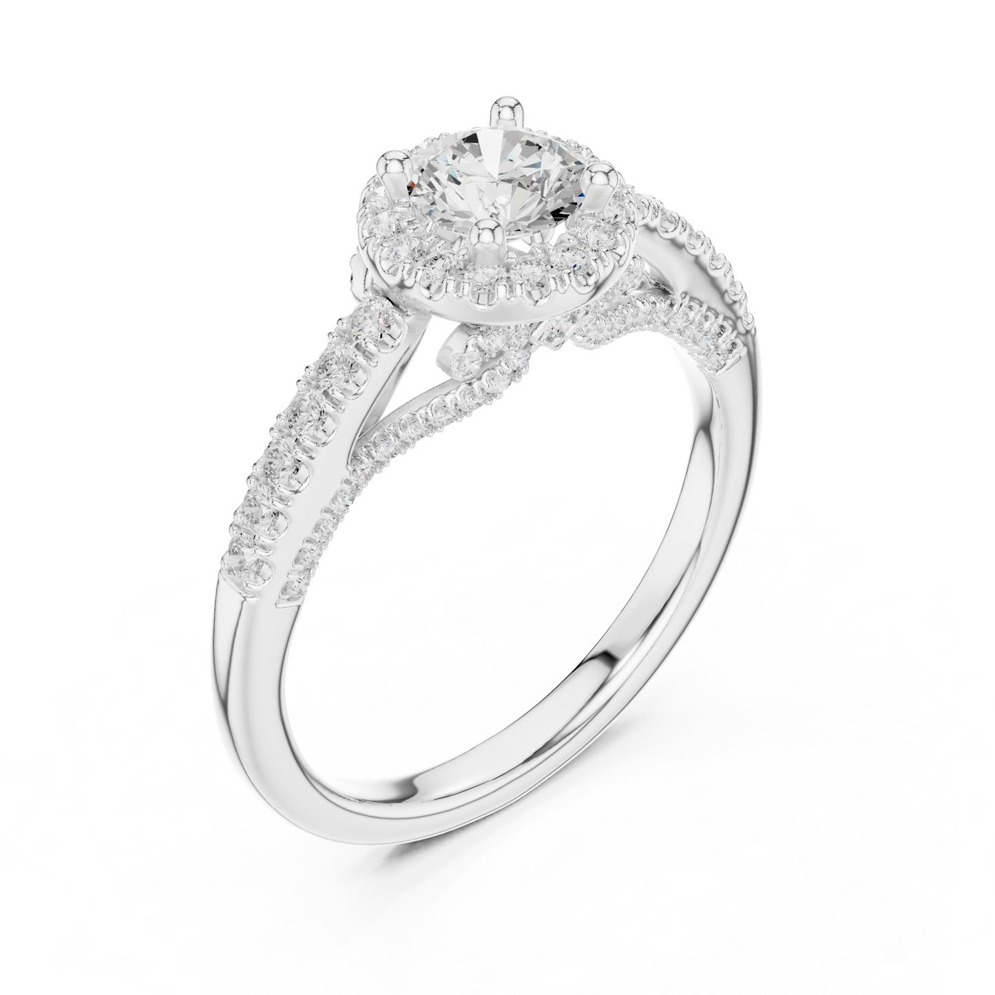 Round Halo Lab Grown Diamond Ring