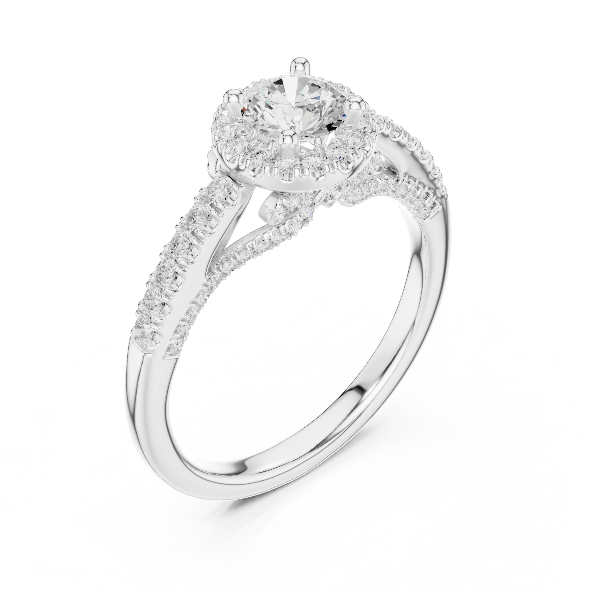 Round Halo Lab Grown Diamond Ring