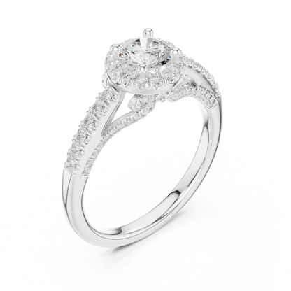 Round Halo Lab Grown Diamond Ring