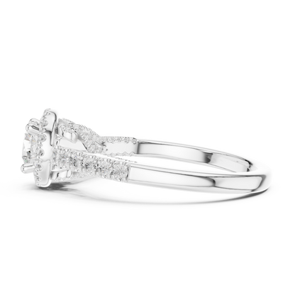 Round Halo Lab Grown Diamond Ring