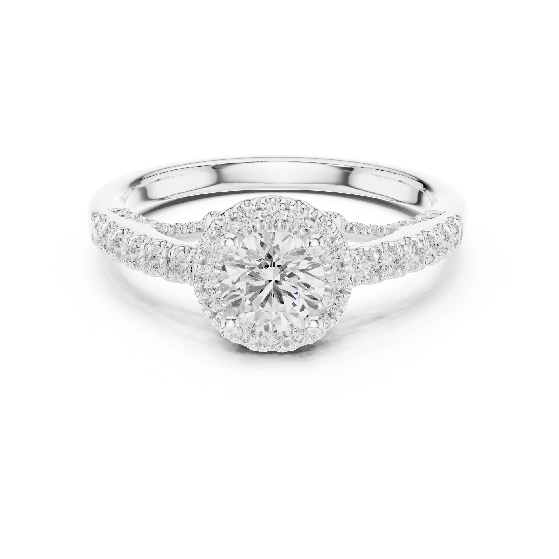 Round Halo Lab Grown Diamond Ring