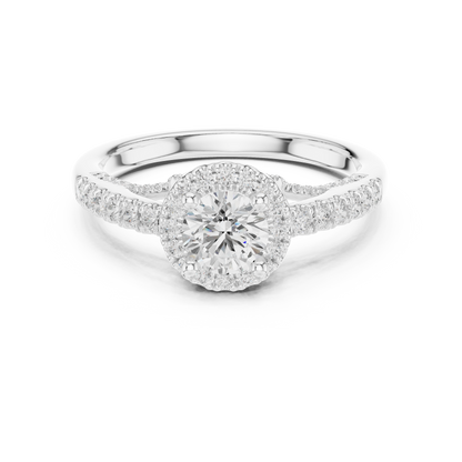 Round Halo Lab Grown Diamond Ring